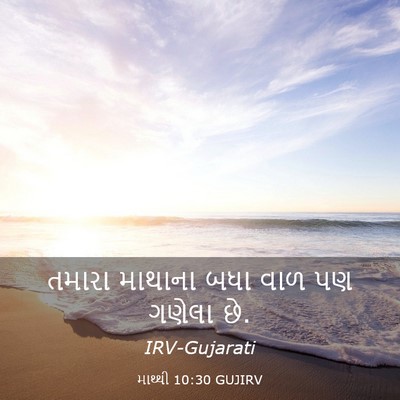 Picture 03 - માથ્થી 10:30 GUJIRV - તમારા માથાના બધા - Bible Verse Picture