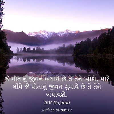 Picture 03 - માથ્થી 10:39 GUJIRV - જે પોતાનું જીવન - Bible Verse Picture