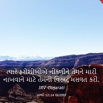 Picture 03 - માથ્થી 12:14 GUJIRV - ત્યારે ફરોશીઓએ - Bible Verse Picture