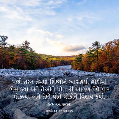 Picture 03 - માથ્થી 14:22 GUJIRV - પછી તરત તેમણે - Bible Verse Picture