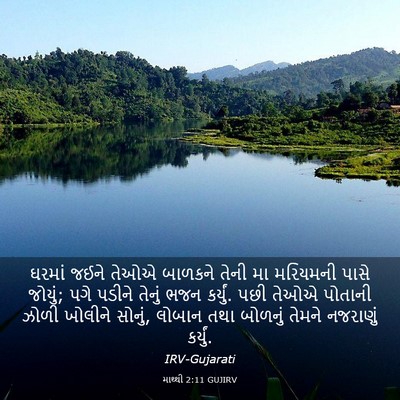 Picture 03 - માથ્થી 2:11 GUJIRV - ઘરમાં જઈને તેઓએ - Bible Verse Picture