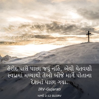 Picture 03 - માથ્થી 2:12 GUJIRV - હેરોદ પાસે પાછા - Bible Verse Picture