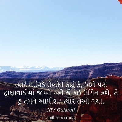 Picture 03 - માથ્થી 20:4 GUJIRV - ત્યારે માલિકે - Bible Verse Picture