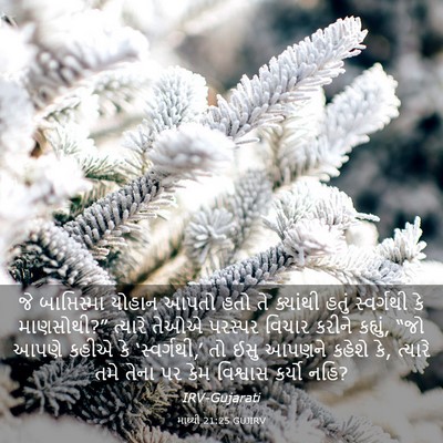 Picture 03 - માથ્થી 21:25 GUJIRV - જે બાપ્તિસ્મા - Bible Verse Picture