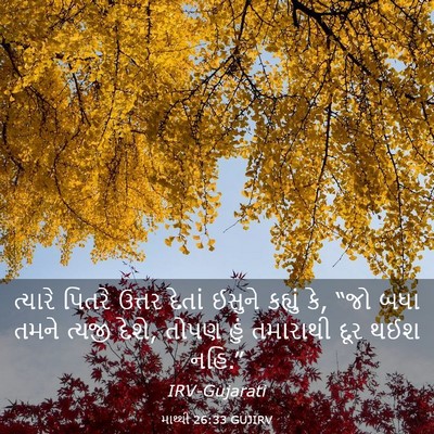 Picture 03 - માથ્થી 26:33 GUJIRV - ત્યારે પિતરે - Bible Verse Picture