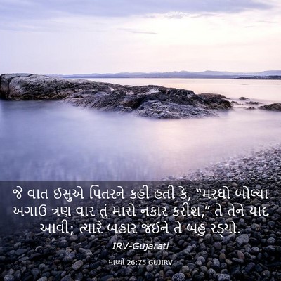 Picture 03 - માથ્થી 26:75 GUJIRV - જે વાત ઈસુએ પિતરને - Bible Verse Picture