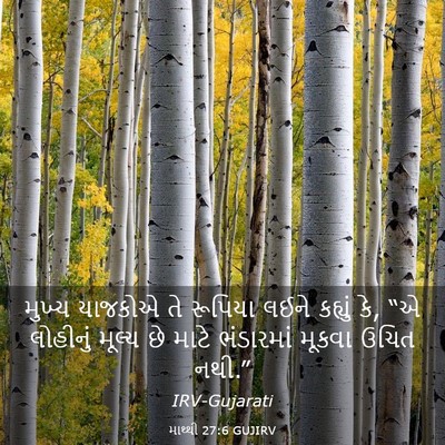 Picture 03 - માથ્થી 27:6 GUJIRV - મુખ્ય યાજકોએ તે - Bible Verse Picture