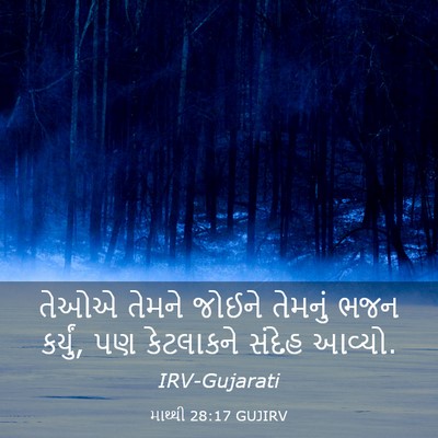 Picture 03 - માથ્થી 28:17 GUJIRV - તેઓએ તેમને જોઈને - Bible Verse Picture