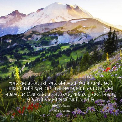 Picture 03 - માથ્થી 6:5 GUJIRV - જયારે તમે - Bible Verse Picture