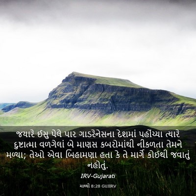 Picture 03 - માથ્થી 8:28 GUJIRV - જયારે ઈસુ પેલે પાર - Bible Verse Picture