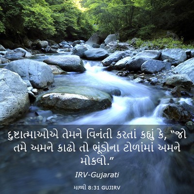 Picture 03 - માથ્થી 8:31 GUJIRV - દુષ્ટાત્માઓએ - Bible Verse Picture