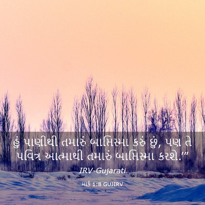 Picture 03 - માર્ક 1:8 GUJIRV - હું પાણીથી તમારું - Bible Verse Picture