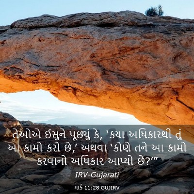 Picture 03 - માર્ક 11:28 GUJIRV - તેઓએ ઈસુને - Bible Verse Picture