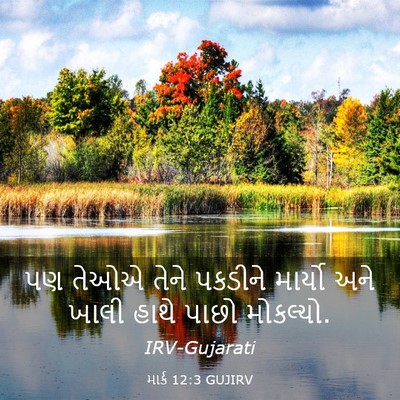 Picture 03 - માર્ક 12:3 GUJIRV - પણ તેઓએ તેને - Bible Verse Picture