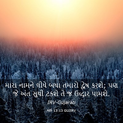 Picture 03 - માર્ક 13:13 GUJIRV - મારા નામને લીધે - Bible Verse Picture