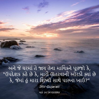 Picture 03 - માર્ક 14:14 GUJIRV - અને જે ઘરમાં તે જાય - Bible Verse Picture