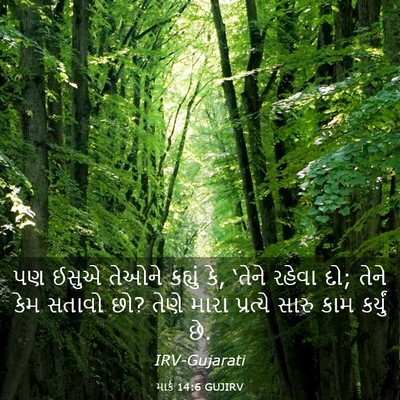 Picture 03 - માર્ક 14:6 GUJIRV - પણ ઈસુએ તેઓને - Bible Verse Picture