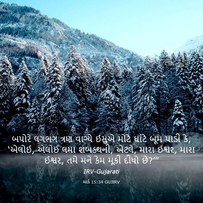 Picture 03 - માર્ક 15:34 GUJIRV - બપોરે લગભગ ત્રણ - Bible Verse Picture