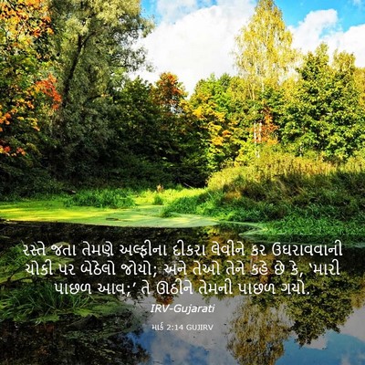 Picture 03 - માર્ક 2:14 GUJIRV - રસ્તે જતા તેમણે - Bible Verse Picture