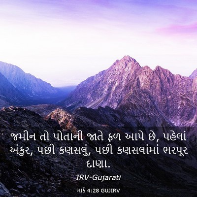 Picture 03 - માર્ક 4:28 GUJIRV - જમીન તો પોતાની - Bible Verse Picture