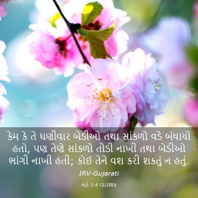 Picture 03 - માર્ક 5:4 GUJIRV - કેમ કે તે ઘણીવાર - Bible Verse Picture