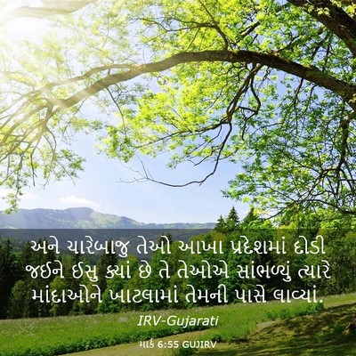 Picture 03 - માર્ક 6:55 GUJIRV - અને ચારેબાજુ તેઓ - Bible Verse Picture