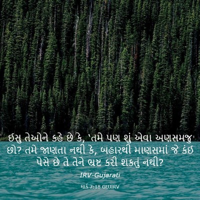 Picture 03 - માર્ક 7:18 GUJIRV - ઈસુ તેઓને કહે છે - Bible Verse Picture