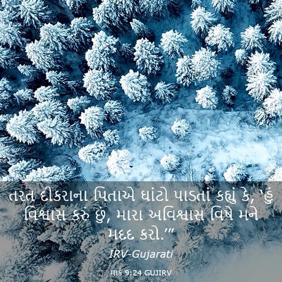 Picture 03 - માર્ક 9:24 GUJIRV - તરત દીકરાના પિતાએ - Bible Verse Picture