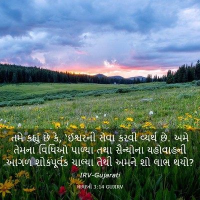 Picture 03 - માલાખી 3:14 GUJIRV - તમે કહ્યું છે કે, - Bible Verse Picture