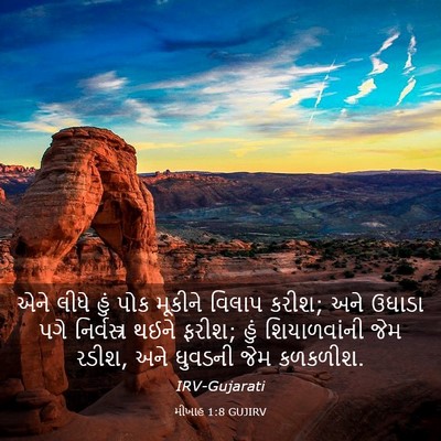 Picture 03 - મીખાહ 1:8 GUJIRV - એને લીધે હું પોક - Bible Verse Picture