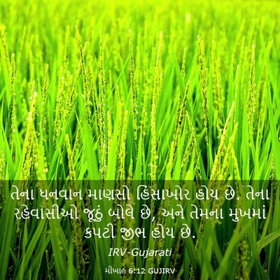 Picture 03 - મીખાહ 6:12 GUJIRV - તેના ધનવાન માણસો - Bible Verse Picture