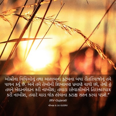 Picture 03 - મીખાહ 6:16 GUJIRV - ઓમ્રીના વિધિઓનું - Bible Verse Picture