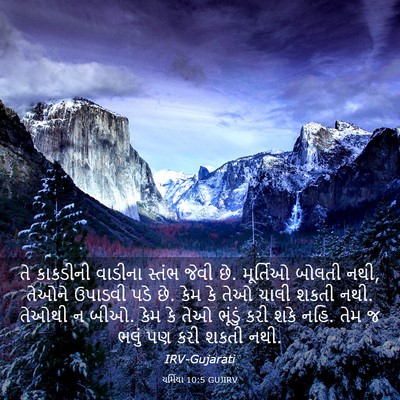 Picture 03 - યર્મિયા 10:5 GUJIRV - તે કાકડીની વાડીના - Bible Verse Picture