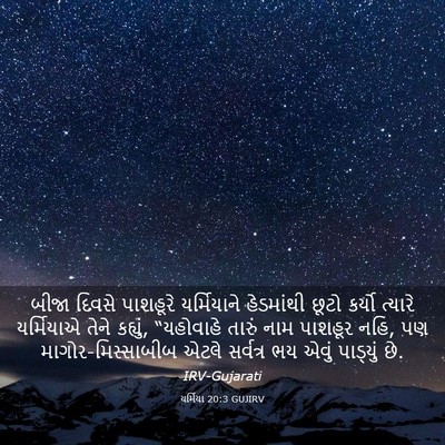 Picture 03 - યર્મિયા 20:3 GUJIRV - બીજા દિવસે - Bible Verse Picture