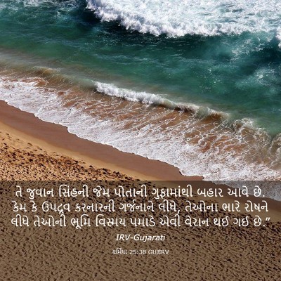 Picture 03 - યર્મિયા 25:38 GUJIRV - તે જુવાન સિંહની - Bible Verse Picture