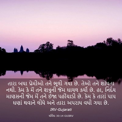Picture 03 - યર્મિયા 30:14 GUJIRV - તારા બધા પ્રેમીઓ - Bible Verse Picture