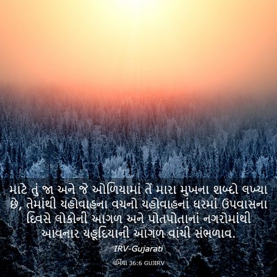 Picture 03 - યર્મિયા 36:6 GUJIRV - માટે તું જા અને જે - Bible Verse Picture