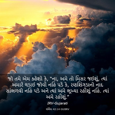 Picture 03 - યર્મિયા 42:14 GUJIRV - જો તમે એમ કહેશો કે, - Bible Verse Picture