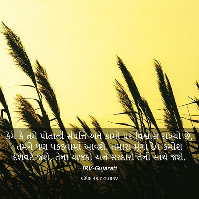 Picture 03 - યર્મિયા 48:7 GUJIRV - કેમ કે તમે પોતાની - Bible Verse Picture