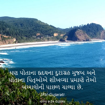 Picture 03 - યર્મિયા 9:14 GUJIRV - પણ પોતાના હ્રદયના - Bible Verse Picture
