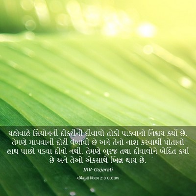 Picture 03 - યર્મિયાનો વિલાપ 2:8 GUJIRV - યહોવાહે સિયોનની - Bible Verse Picture