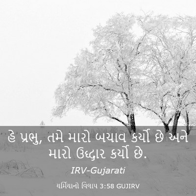 Picture 03 - યર્મિયાનો વિલાપ 3:58 GUJIRV - હે પ્રભુ, તમે મારો - Bible Verse Picture