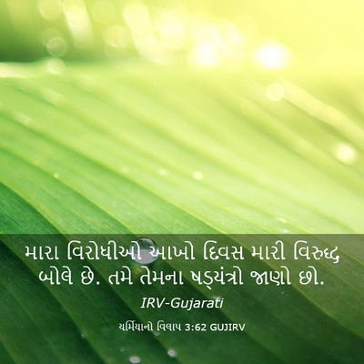 Picture 03 - યર્મિયાનો વિલાપ 3:62 GUJIRV - મારા વિરોધીઓ આખો - Bible Verse Picture