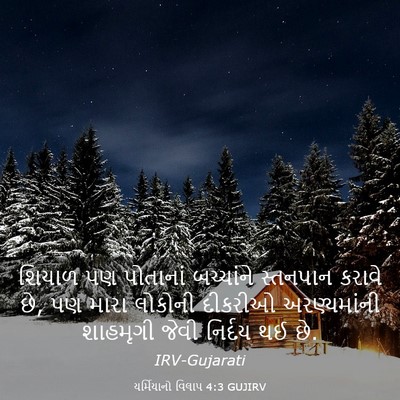 Picture 03 - યર્મિયાનો વિલાપ 4:3 GUJIRV - શિયાળ પણ પોતાનાં - Bible Verse Picture