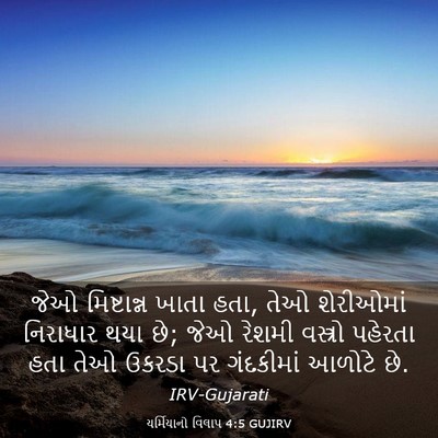 Picture 03 - યર્મિયાનો વિલાપ 4:5 GUJIRV - જેઓ મિષ્ટાન્ન - Bible Verse Picture