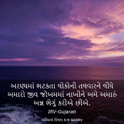 Picture 03 - યર્મિયાનો વિલાપ 5:9 GUJIRV - અરણ્યમાં ભટકતા - Bible Verse Picture