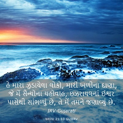 Picture 03 - યશાયા 21:10 GUJIRV - હે મારા ઝુડાયેલા - Bible Verse Picture