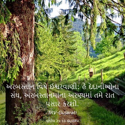 Picture 03 - યશાયા 21:13 GUJIRV - અરબસ્તાન વિષે - Bible Verse Picture