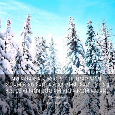 Picture 03 - યશાયા 49:25 GUJIRV - પણ યહોવાહ એવું કહે - Bible Verse Picture