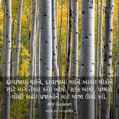 Picture 03 - યશાયા 62:10 GUJIRV - દરવાજામાં થઈને, - Bible Verse Picture